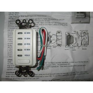 Intermatic EI210W Electronic Auto Off Timer 10/20/30/60 Minutes, White   Wall Timer Switches  