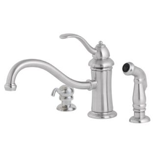 Pfister Marielle Stainless Steel 1 Handle Low Arc Kitchen Faucet Side with Side Spray