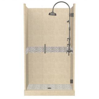 American Bath Factory Java 86 in H x 36 in W x 36 in L Medium with Accent Fiberglass and Plastic Wall Alcove Shower Kit