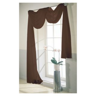 Style Selections 216 in L Chocolate High Twist Voile Scarf Valance