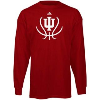 adidas Indiana Hoosiers Grove Long Sleeve T Shirt   Crimson