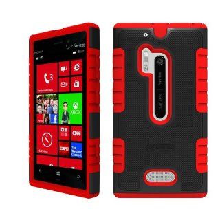 Beyond Cell Duo Shield Hard Shell and Silicone Skin Case for Nokia Lumia N928   Non Retail Packaging   Black/Red Cell Phones & Accessories