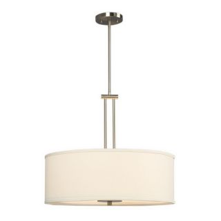 Galaxy Landis 22 in W Brushed Nickel Pendant Light with Fabric Shade