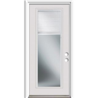 ReliaBilt Blinds Between The Glass Full Lite Prehung Inswing Steel Entry Door Prehung (Common 80 in x 32 in; Actual 81 in x 33 in)