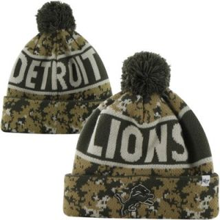 47 Brand Detroit Lions Digi Pom Cuffed Knit Beanie   Digital Camo