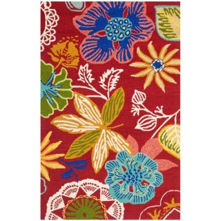 Safavieh Four Seasons 30 in x 48 in Rectangular Red Floral Accent Rug
