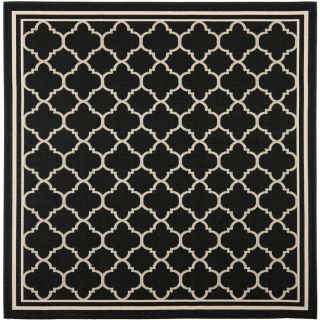 Safavieh Courtyard 6 ft 7 in x 6 ft 7 in Square Black Transitional Indoor/Outdoor Area Rug