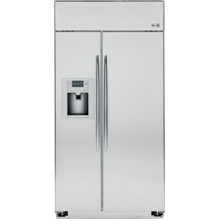 GE Profile 25.2 cu ft Side By Side Counter Depth Refrigerator (Stainless Steel)