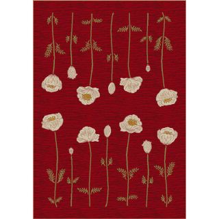Milliken Poppy 32 in x 46 in Rectangular Red/Pink Floral Accent Rug