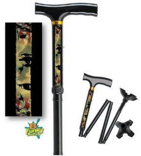 Footed Folding Walking Cane Military Health & Personal Care