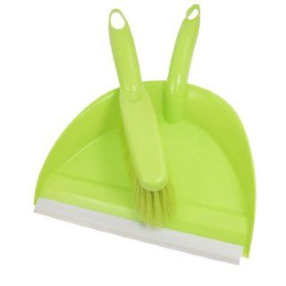 Amico Home Synthetic Bristle Brush + Serrated Edge Dustpan Yellow green   Cleaning Dustpans