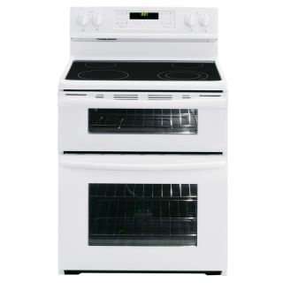 Frigidaire Gallery 30 in Smooth Surface 4.34 cu ft/2.3 cu ft Self Cleaning Double Oven Convection Electric Range (White)