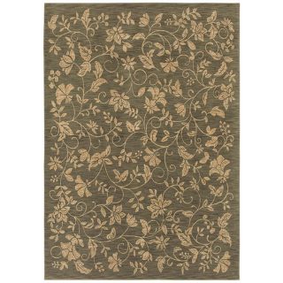 Bob Timberlake 9 ft 6 in x 12 ft 10 in Rectangular Green Floral Area Rug