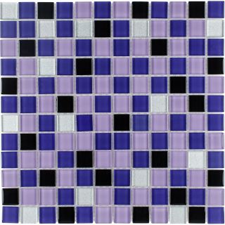 Elida Ceramica Ultra Violet Glass Mosaic Square Indoor/Outdoor Wall Tile (Common 12 in x 12 in; Actual 11.75 in x 11.75 in)