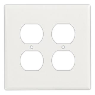 Cooper Wiring Devices 2 Gang White Standard Duplex Receptacle Nylon Wall Plate