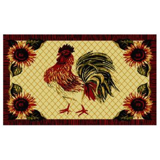Style Selections 30 in x 46 in Brick Rooster Accent Rug