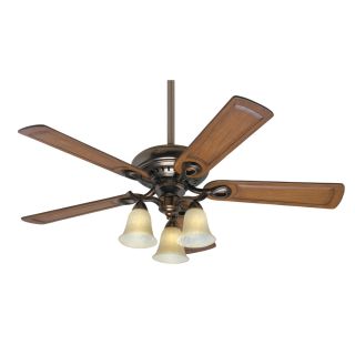 Prestige by Hunter Whitten 52 in Bronze Patina Downrod or Flush Mount Ceiling Fan with Light Kit