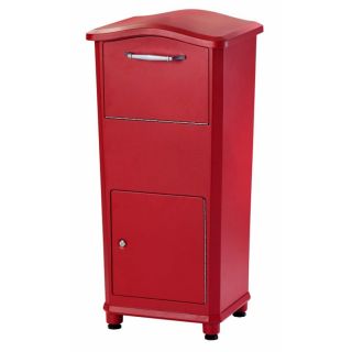 Architectural Mailboxes 17 3/4 in x 37 1/4 in Metal Red Lockable In Ground Mount Mailbox