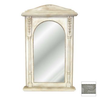 Hickory Manor House 25 in x 40 in Antique White Rectangular Framed Wall Mirror