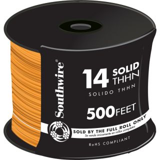 500 ft 14 AWG Solid Orange THHN Wire (By the Roll)