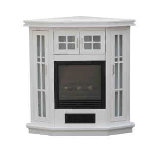 Stay Warm 38 in W 5,115 BTU Arctic White Wood and Metal Corner or Wall Mount Electric Fireplace with Thermostat