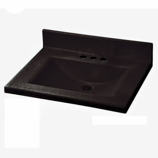 American Standard Silkstone 25 in W x 22 in D Black Granite Satin Cultured Marble Integral Single Sink Bathroom Vanity Top