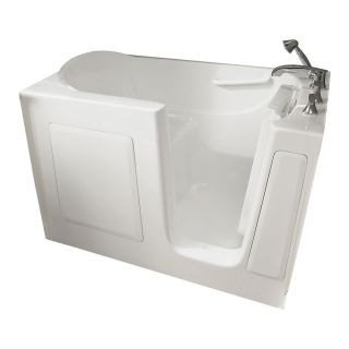 American Standard 60 in L x 30 in W x 38 in H White Gelcoat and Fiberglass Rectangular Walk In Bathtub with Right Hand Drain