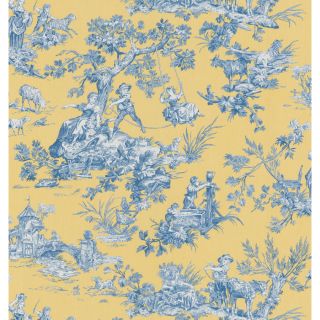Brewster Wallcovering Blue and Yellow Strippable Vinyl Prepasted Wallpaper