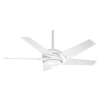 Casablanca Stealth DC 54 in Snow White Downrod Mount Ceiling Fan with Light Kit and Remote