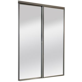 ReliaBilt Brushed Nickel Mirrored Sliding Door (Common 80.5 in x 48 in; Actual 80 in x 48 in)