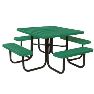 Ultra Play 6 ft 6 in Green Steel Square Picnic Table