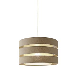 Style Selections 17 in W Brown Pendant Light with Fabric Shade
