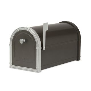 Architectural Mailboxes 10 in x 11 1/4 in Metal Black Post Mount Mailbox