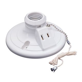 Pass & Seymour/Legrand 125 volts, 250 watts plastic ceiling lamp holder w/outlet