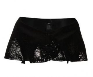 All Over Sequin Flower Evening Wrap (One Size, Black)