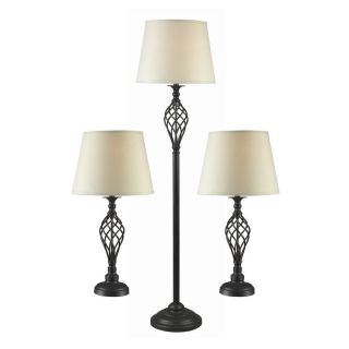 Kenroy Home Avett 59 in Oil Rubbed Bronze Indoor Table Lamp with Fabric Shade
