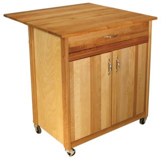 Catskill Craftsmen 33.5 in L x 27.5 in W x 34.5 in H Natural Kitchen Island with Casters