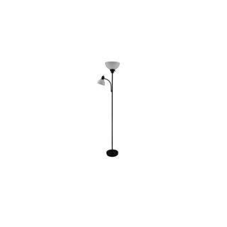 Style Selections 71 in Black Torchiere with Side Light Indoor Floor Lamp with Plastic Shade