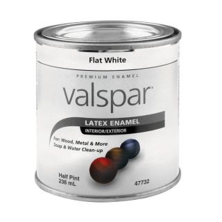Valspar 0.5 Pint Interior/Exterior Flat Enamel Flat White Latex Base Paint