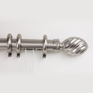 Rod Desyne 66 in to 120 in Satin Nickel Metal Traverse Curtain Rod