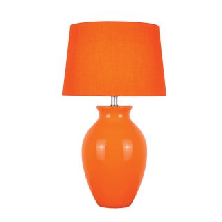 Lite Source Maya 26.75 in Orange Indoor Table Lamp with Fabric Shade