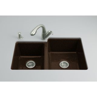KOHLER Clarity Double Basin Undermount Enameled Cast Iron Kitchen Sink