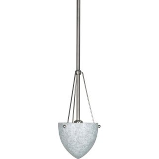 South Beach 5.75 in W Brushed Nickel Mini Pendant Light with Frosted Shade