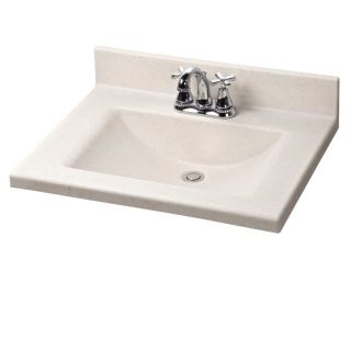 American Standard Silkstone 49 in W x 19 in D White Granite Satin Cultured Marble Integral Single Sink Bathroom Vanity Top