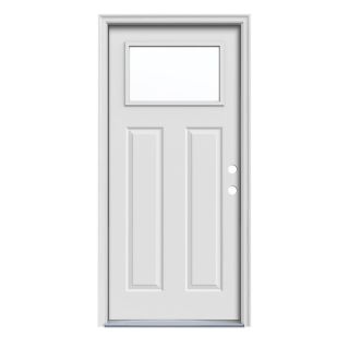 ReliaBilt Craftsman 1 Lite Prehung Inswing Steel Entry Door Prehung (Common 80 in x 32 in; Actual 81.75 in x 33.5 in)