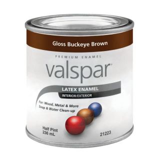 Valspar 0.5 Pint Interior/Exterior Gloss Gloss Buckeye Brown Latex Base Paint