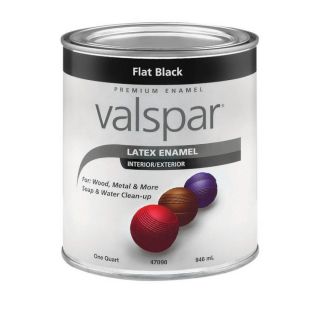 Valspar 32 fl oz Exterior Flat Enamel Flat Black Latex Base Paint