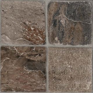 Style Selections 12 in x 12 in Tumbled Stone Slate Pattern Commercial Vinyl Tile