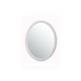 Style Selections 24.5 in x 30.5 in Bright White Oval Framed Wall Mirror