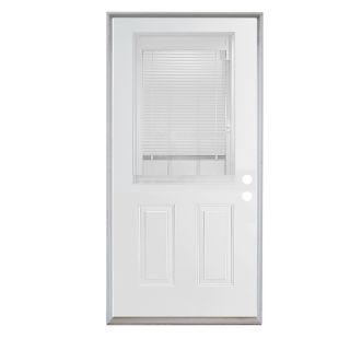 ReliaBilt Blinds Between The Glass Half Lite Prehung Inswing Steel Entry Door Prehung